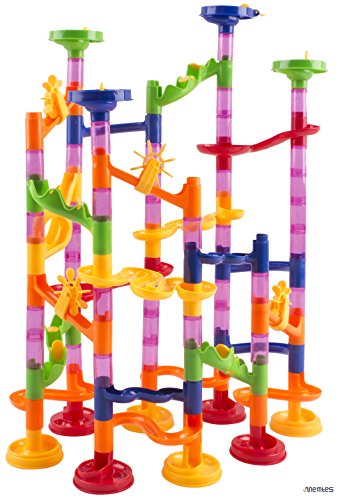Memtes Marble Run Toy Race Coaster 105 Piece Set, Educational Construction Maze Building Blocks Learning Toy, Included with 2 Silk Bags