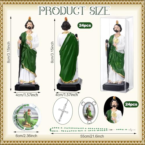 Set 24 estatuas San Judas Tadeo con collar y caja miniatura 2