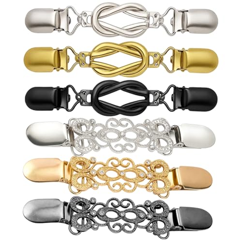 6er Set Cardigan Clips - Cinch Clips für Kleidung - Anti-Rutsch Clips für Damen - Cardigan Clips zum Enger Machen von Pullovern & Blusen