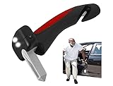YOURKARTS.COM 5-in-1 Car Support Handle with Window Breaker – Easy Grip Safety Tool for Seniors | Seat Assist Bar for Car Entry & Exit | car Accessories 2025 (Red)