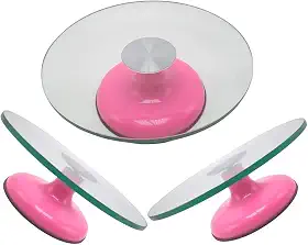 bailarina suporte de bolo giratória rosa