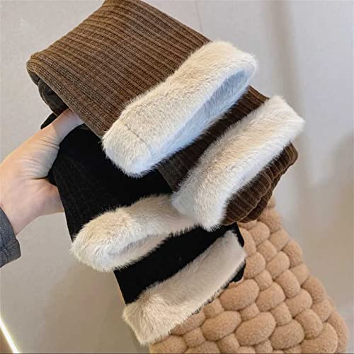 Fleece Stockings for Girl Toddler Kids Baby Girls Cotton Knitted Lined Leggings Stretchy Basic Ankle Length Pants3