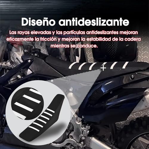 Funda de asiento universal con rayas blancas para dirt bike de campo 4