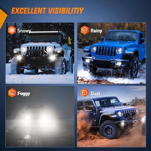 Image of Nilight 4 Inch LED Fog Light Assembly Compatible with 2007 2008 2009 2010 2011 2012 2013 2014 2015 2016 2017 2018 Jeep Wrangler JK TJ LJ with DRL Driving Off Road Clear