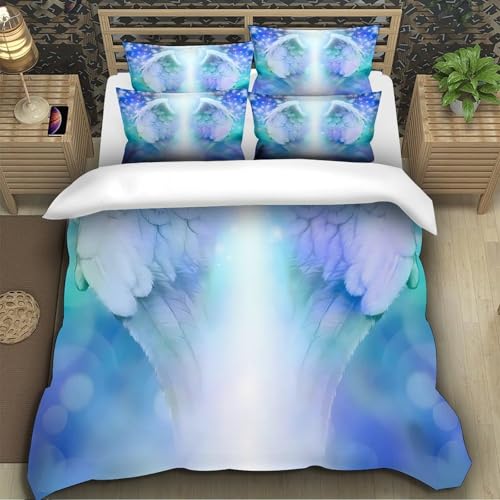 Housse de couette ailes d'ange ultra douce effet léger imprimé 3D