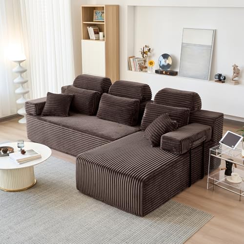 104″ Cloud Modular Sectional Sofa, Modern L-Shaped...