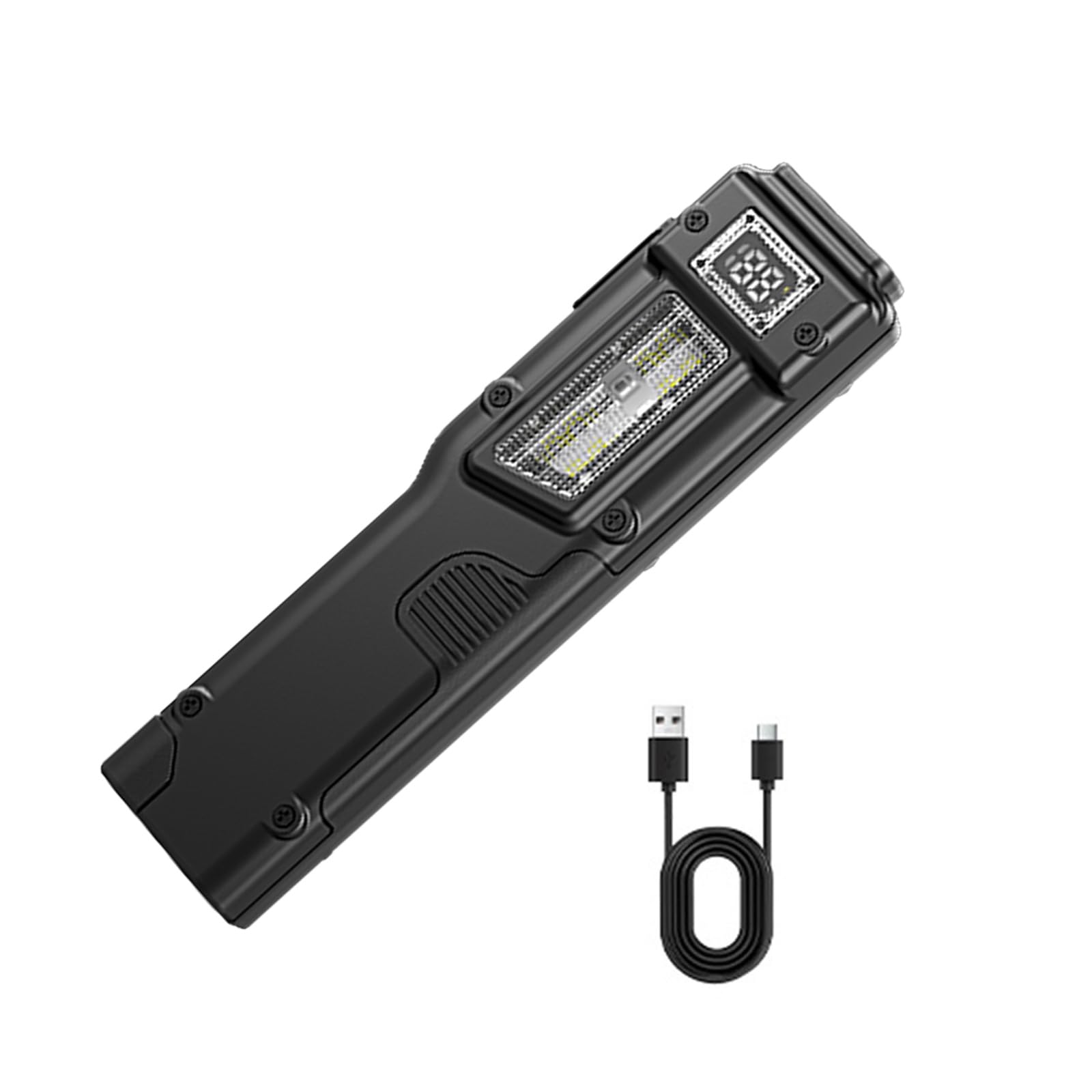 Hsioluted Rechargeable Clip Flashlight Quick Charging 1000mAh Battery 8 Lighting Modes for Outdoor Emergencies and Daily Activity LED Torch