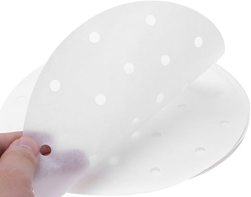 Miniatura 5 de 100 forros de papel de bambú redondos perforados, diámetro de 7 pulgadas y 9 pulgadas, adecuado para freidora de aire, cocina, cesta de vapor,