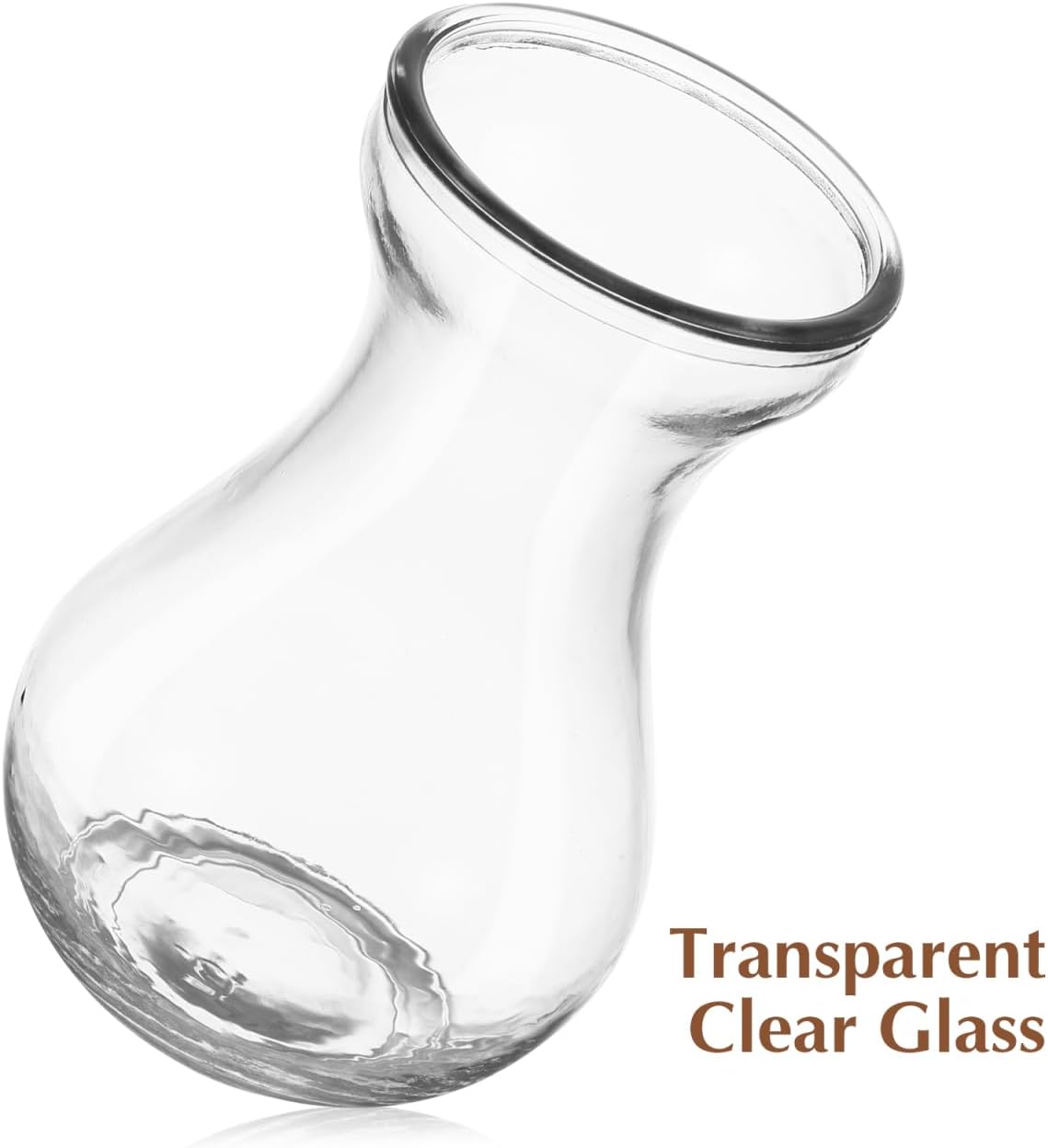 Holibanna Clear Glass Hyacinth Vase 5.51 Inch Hydroponic Bulb Forcing Flower Vase Decorative Glass for Home Office Kitchen Table Centerpieces Set of 8