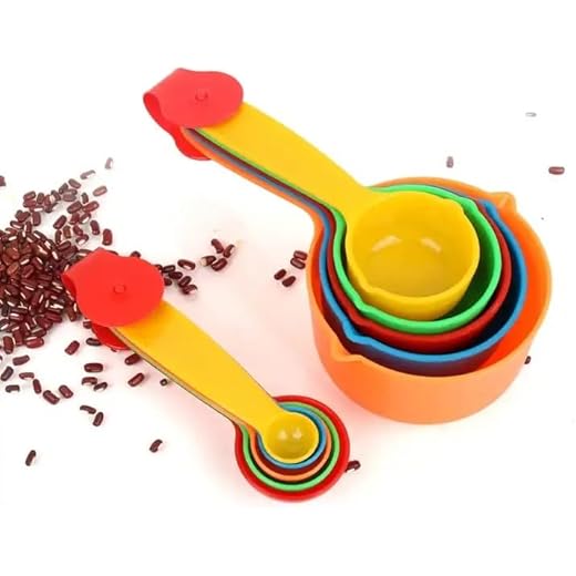 KitchenFest Set of 10 Piece Plastic Measuring Cups & Spoons