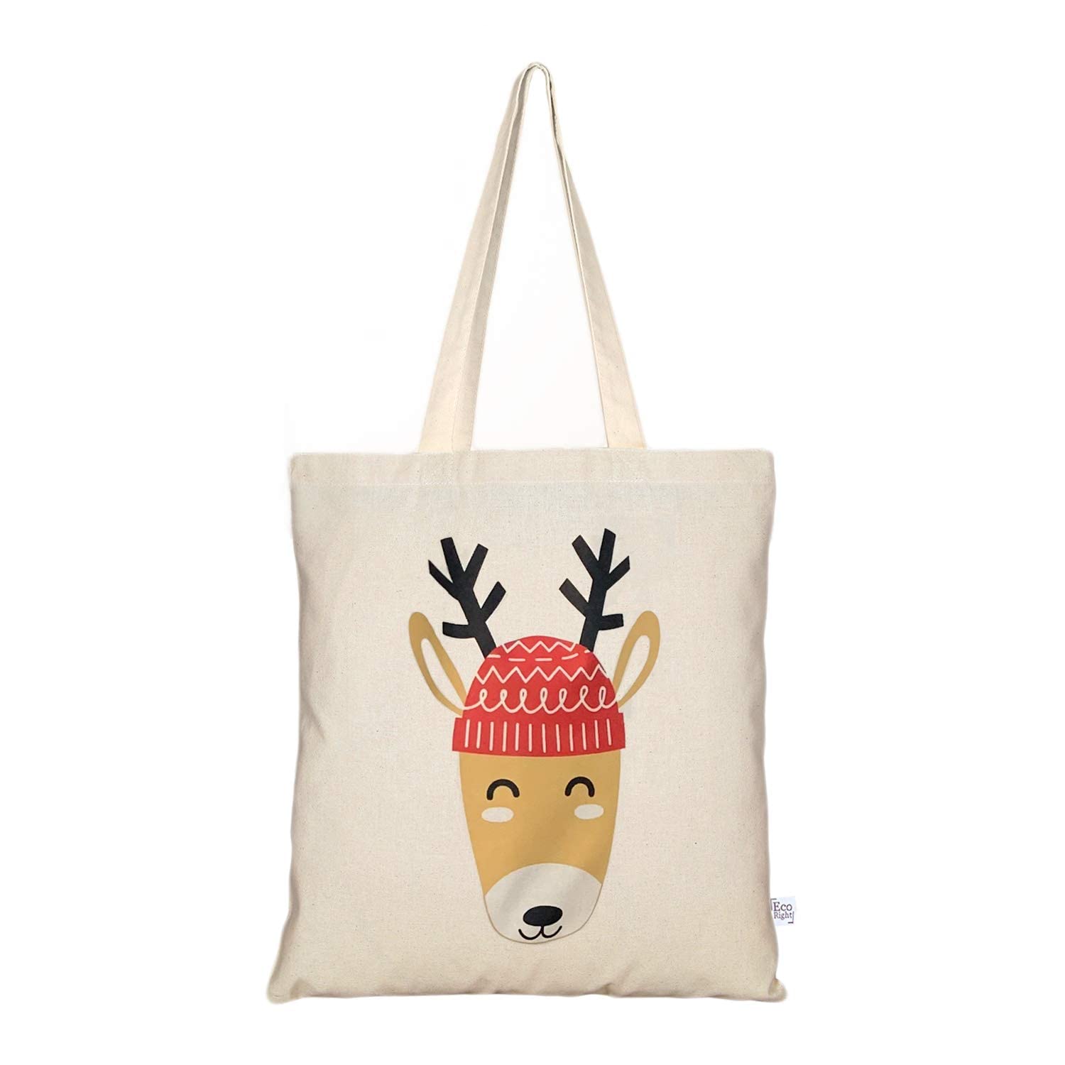Eco Right Aesthetic Canvas Tote Bag for Women, Cute, Trendy & Reusable Cotton Bags for School, Shopping, Gym, Library and Beach, Perfect for Groceries, Gifts for Teachers