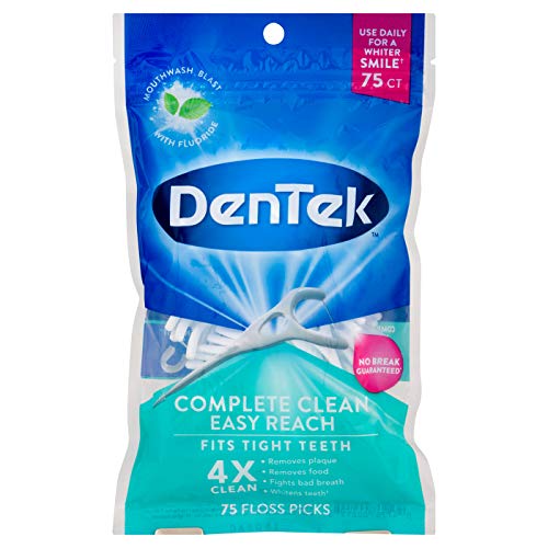 DenTek Complete Clean Floss Picks | Removes Food & Plaque | 75 Count - //coolthings.us