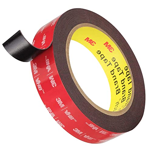 DPAL 3M Heavy Duty 1 Inch Double Sided Tape VHB 5952, Waterproof Foam Mounting Tape, 15.4 Feet - Ideal for Car, LED Strip Lights, Home & Office Use