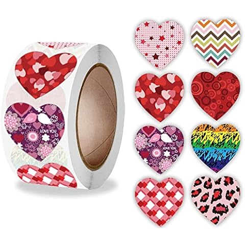 500 Pcs Heart Stickers, Valentines Stickers, Valentines Day Gifts, Valentines Day Gifts for her/him/Kids Valentines Day Decor Valentines Day Stickers Valentines Cards for Kids Classroom Stickers Cover
