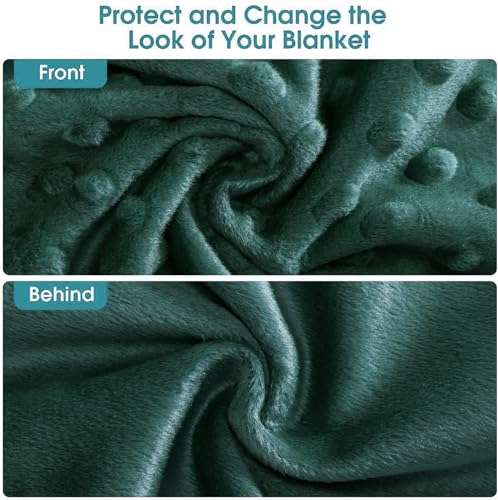 Image of Acdyion Weighted Blankets Removable Duvet Cover for Adults Twin Size (48 inchx72 inch),Heavy Blanket Duvet Cover with Soft and Comfort Minky with 12 Ties,Machine Washable Soft Weighted Blanket Cover (Green)