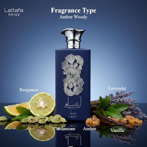 Image of Lattafa Ansaam Silver Eau De Parfum Spray for Unisex, 3.4 Ounce