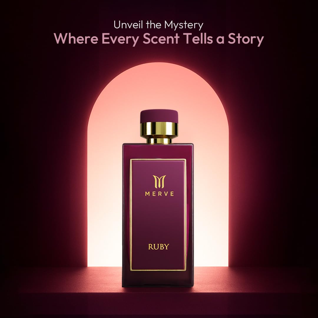Merve Ruby Premium Long Lasting Fragrance Luxury Scent For Women | Gourmand, Woody, Amber | Perfume For Women that last long | 3.4 Ounces