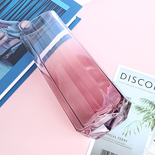 Glazen Bloem Vaas, Ins Stijl Crystal Clear Vaas Diamant Bodem Vaas Handgemaakte Bloem Plant Container Terraria Glazen Vaas voor Bloemen Hydrocultuur Plant, Bruiloft Housewarming Party Home Office Decor - Afbeelding 4