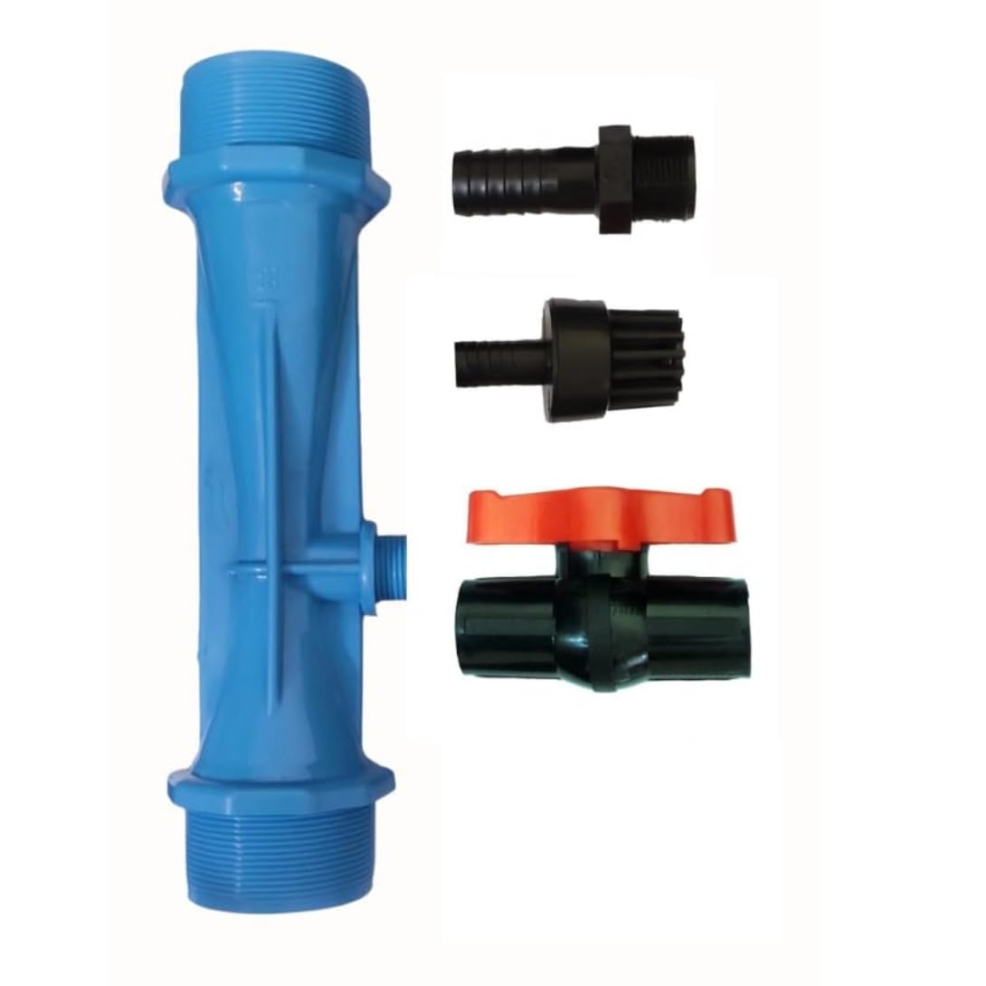 Kamal Agrotech Venturi Farming Water Tube Fertilizer Injectors Device,Fertilizer Injectors Device, 2 Inch (63 Mm) | (Length : 12" Inch, Threaded) (Semi Virgin PVC)-image-7