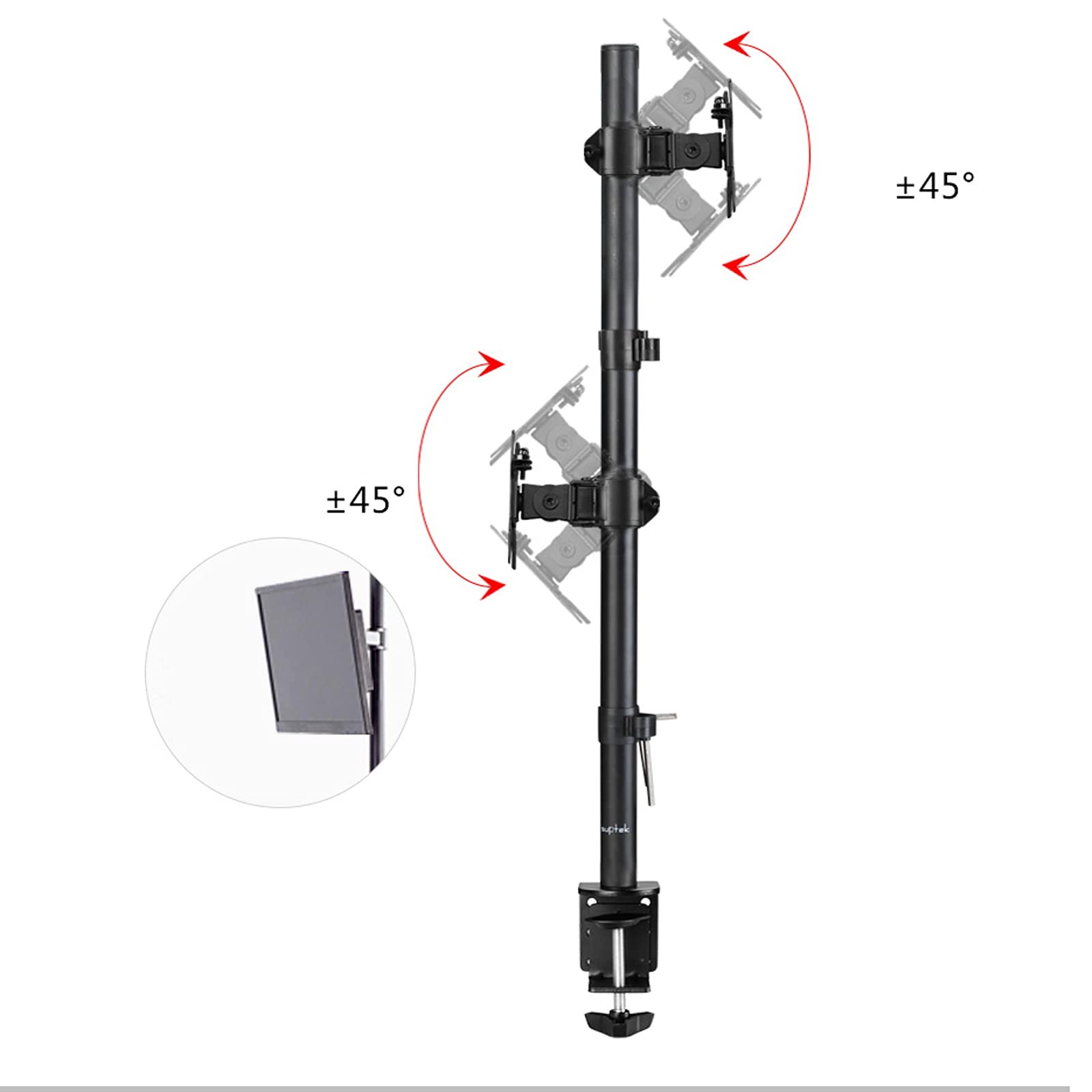Monitor Arms Dual LCD Monitor Desk Mount Stand 17"-27" Monitor Mount Stand Up And Down Dual Screen Monitor Mount Arm with 75/100mm VESA, Ho(A-A