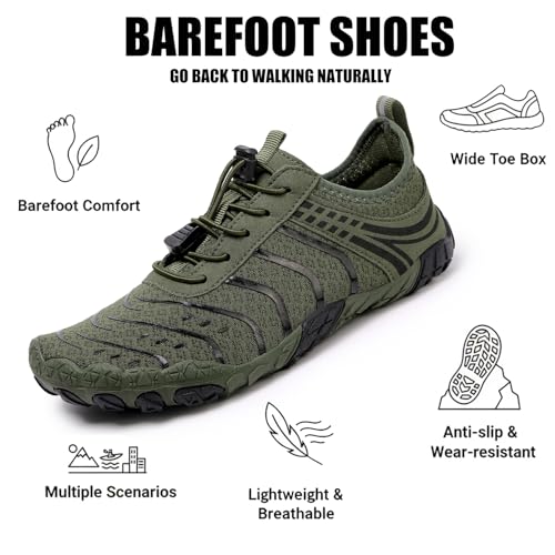 Image of Hike Barefoot Shoes Womens Men,Unisex Barefoot Water Shoes Breathable, Anti-Slip Hiking Footwear for Athletic Wide Toe Shoe Footwear for Hiking, Walking, Running, Yoga, and Water Sports