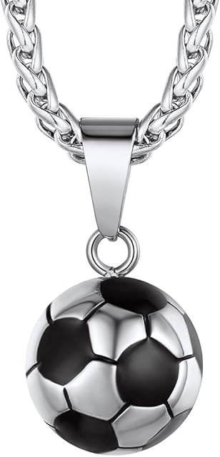 Boxing Gloves/Dumbbell/Sneaker/Rugby/Basketball/Football Pendant Necklace & Resizable Chain, Customizable Gold/Black Plated/Stainless Steel Sports Jewellery For Men Women Unisex Fans (With Gift Box)