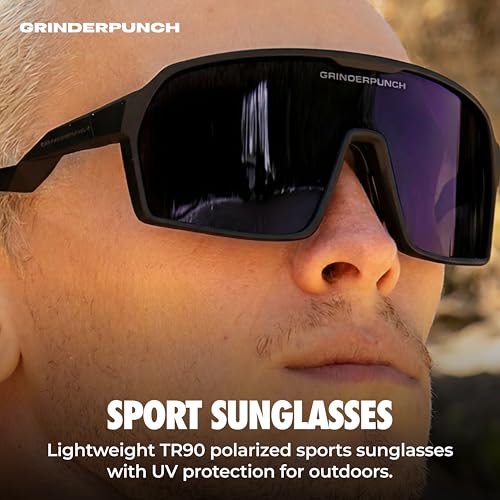 Image of grinderPUNCH Polarized Sports Sunglasses for Men Women UV Protection Shades for Baseball Running Cycling Skiing & Pickleball