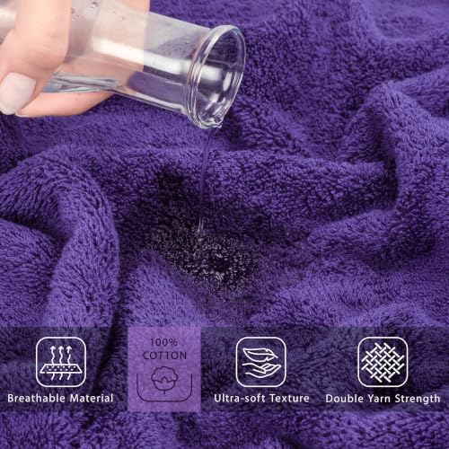 Image of Cotton Paradise 100% Cotton Turkish Towel Set, Soft Absorbent Quick Dry, 2 Piece 35x70 Bath Sheet Set, Violet Purple
