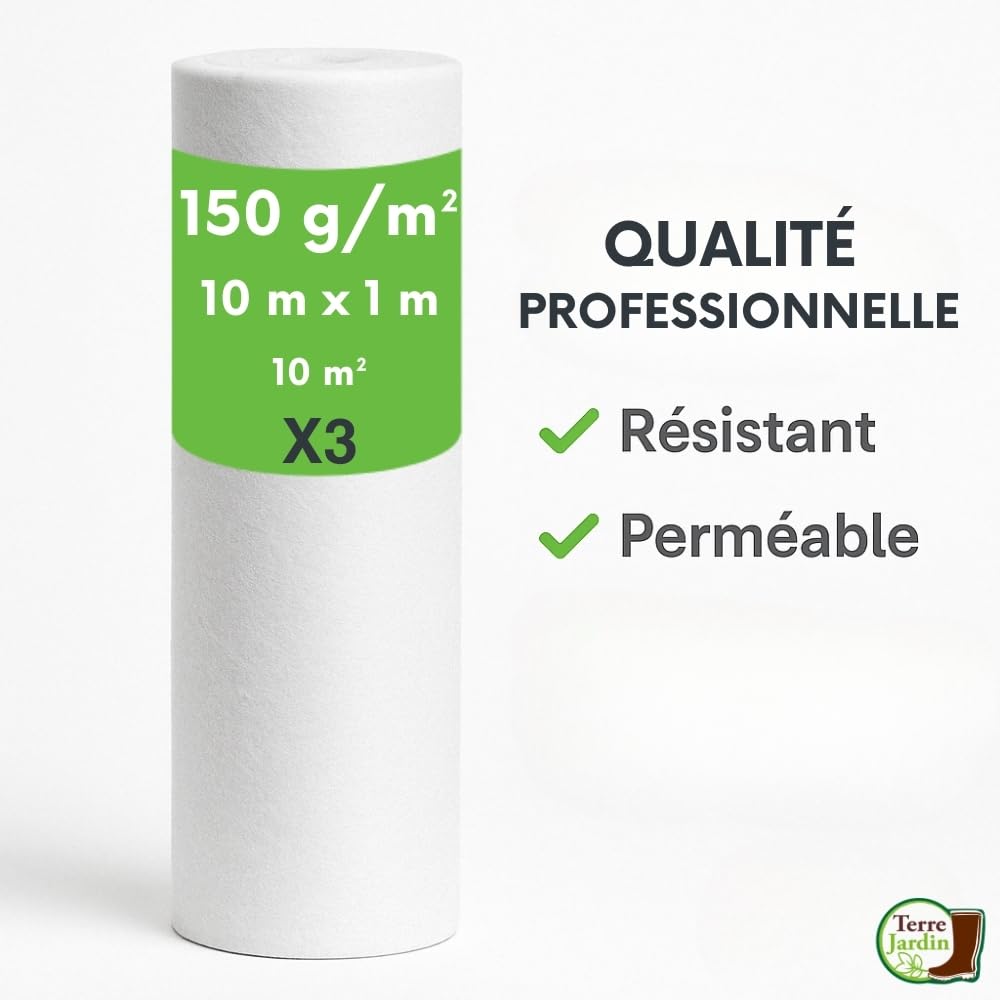 AGRI Plus Toile Anti-mauvaises Herbes - 1,6 X 25 M - Différentes Dimensions - En Polypropylène Indéchirable De 50 G/m² - Pour L'extérieur - Non-tissé Contre Les Mauvaises Herbes - Non-tissé