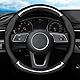 Autsop Lenkradbezug Auto Schwarz Nappa Perforiertes Leder,Kohlefaser Lenkradbezug Universal Größe 14.5-15 Zoll (37-39cm) Lenkradhülle für Sommer & Winter Auto Zubehör Interieur