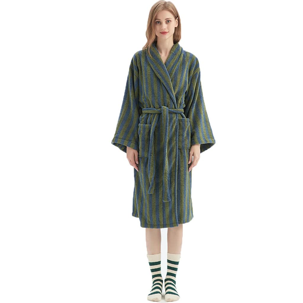 Accappatoio Donna Microfibra，accappatoio Donna Spugna, Lussuoso Accappatoio Kimono Con Collo A Scialle, 2 Tasche, Cintura, Morbido, Regali Di Natale Per Donna ( Color : Groen , Size : One size )