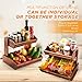 HOLANA Acacia 2 Tier Fruit Basket for Kitchen Counter Organizer – Wooden Fruit Bowl & Wooden Basket for Kitchen Counter Storage, Vegetable & Produce Storage, Snack Organizer for Countertop (Acacia)