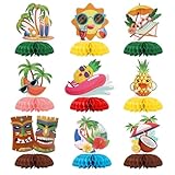 Joli design: ces pièces maîtresses en nid d'abeille présentent un thème amusant d'Hawaï Luau avec des effets 3D vibrants, présentant des éléments tropicaux comme les palmiers, le soleil, les fleurs, l'ananas et les couleurs vives, ce qui en fait un ajout délicieux à toute célébration.