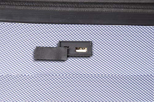 Dukap Intely 20 Inch Hardside Carry-On Luggage With Integrated Usb Port And Spinner Wheel, Travel Suitcase With Tsa Combination Lock And Ergonomic Gel Handle, Blue #TOP5