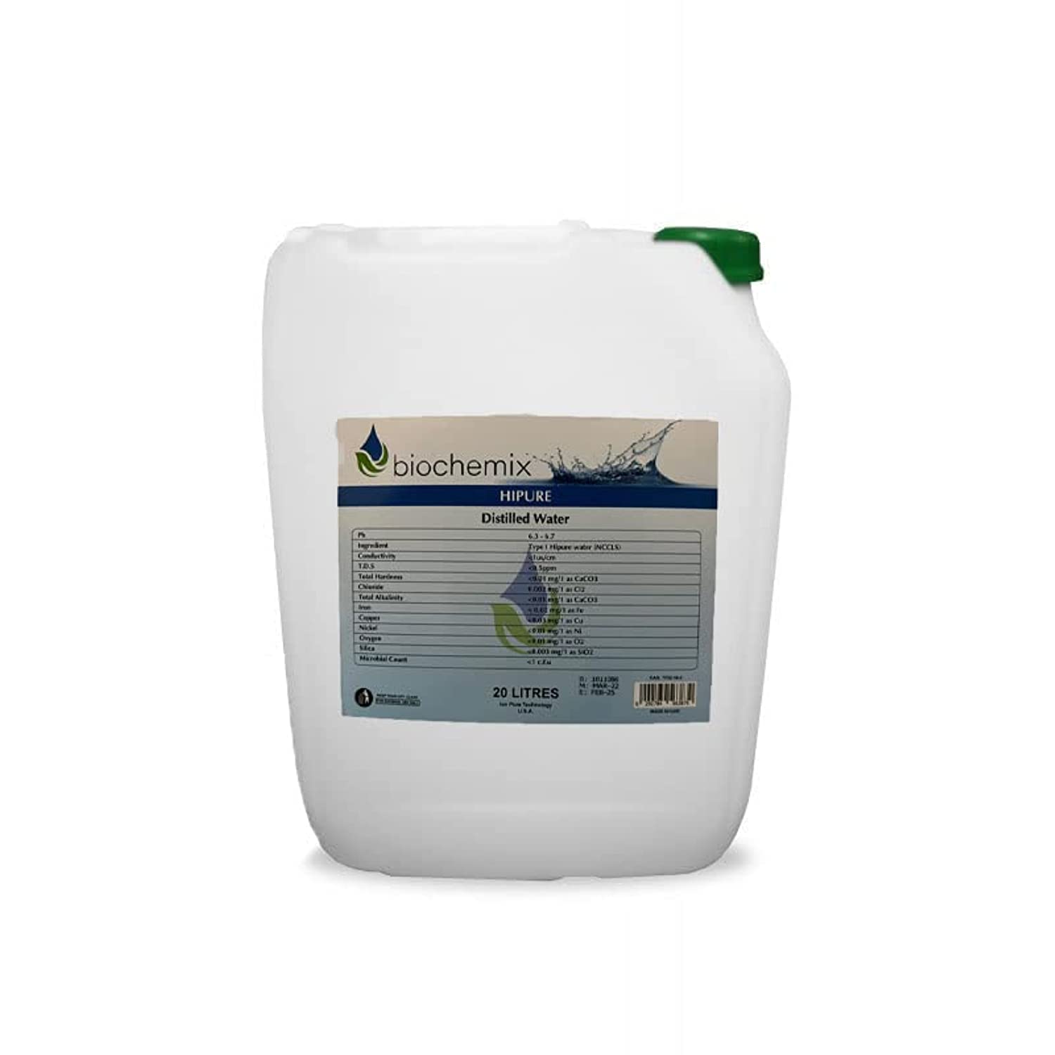 BIOCHEMIXHIPURE DISTILLED WATER 20 LTR