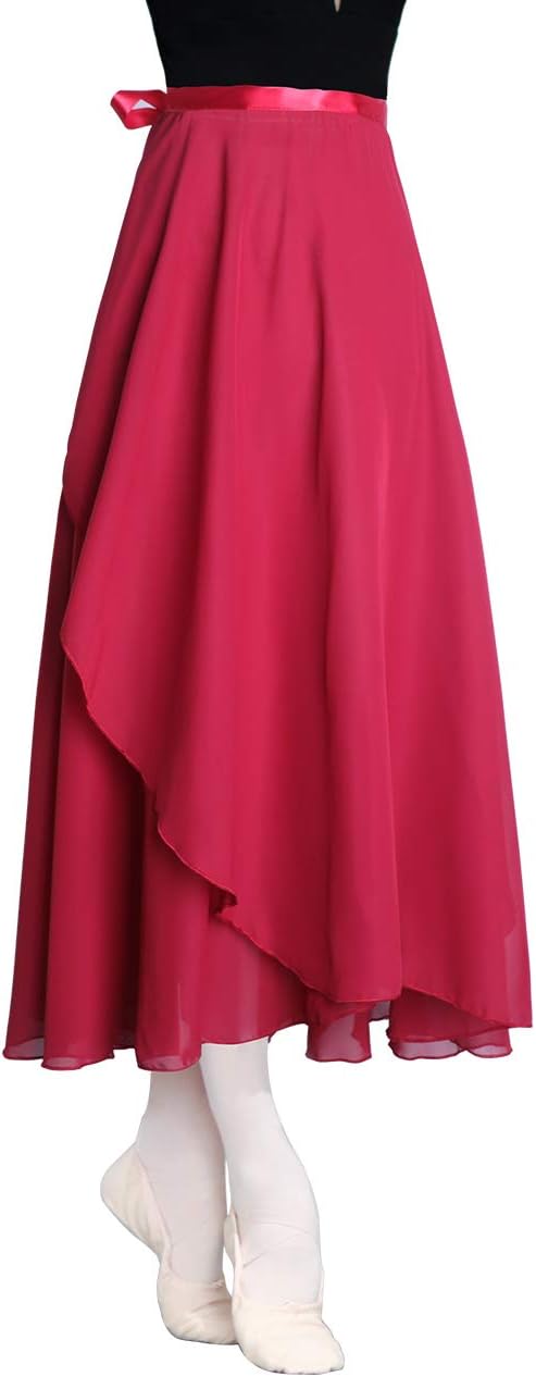 Women Ballet Wrap Skirt Long Sheer Dance Skirts