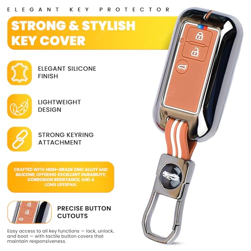Image of Car Key Cover Compatible with Maruti Suzuki jimny Baleno Grand Vitara XL6 Swift New Brezza Ertiga Dzire 3-Button Smart Key