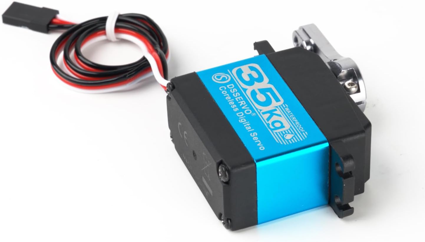 2pcs DS3235 PRO 35KG Waterproof Digital Servo Motor Coreless High Torque Servo with Stainless Steel Gear & 25T Horn, 270° Control Angle for 1/8 & 1/10 RC Climbing Cars IP66 Rated PWM Control