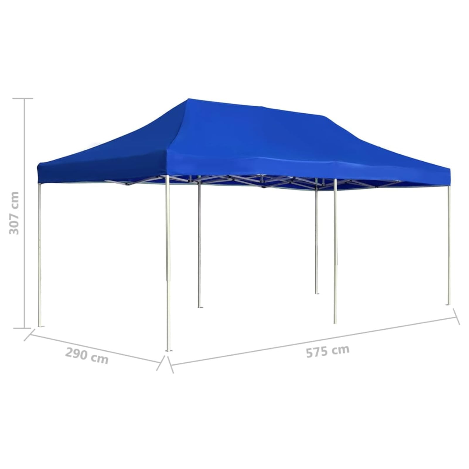 Gazebo Professionale Pieghevole Alluminio 6x3 m Blu,Gazebo Pergola Con Telo Impermeabile Richiudibile E Struttura Rettangolare In Acciaio Inossidabile Ad Alta Densità,Per Arredo Giardino,Terrazz