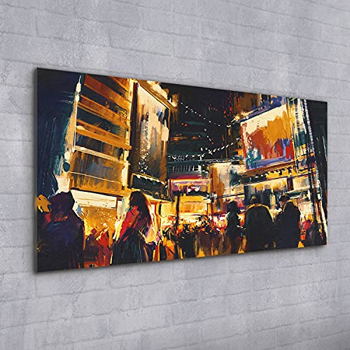 Image acrylique 100x50cm contre les murs vides du salon style Night City