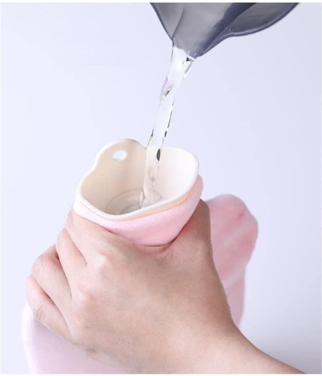 Bolsa de Agua Caliente Botella De Agua Caliente Con Funda De Amor De Forro Polar Rectángulo Bolsa De Agua Caliente Para Aliviar El Dolor Cuello Trasero Noches Acogedoras Hot Water Bottle Segura(D)