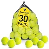 Treeroot 30Pack Tennis Balls, High Elasticity Tennis Balls Bulk, Comes with a Portable Mesh Bag, Tennis Ball for Dogs, Suitable for Beginner Training Ball, Durable & Bounce