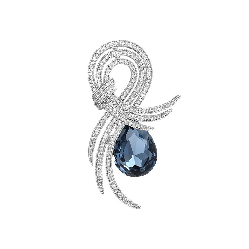 Image of Rhinestone Brooch for Women Rhinestone Brooches Pins Crystal Lapel Pin Jewelry Christmas Valentine's Day Gift for Wife Girlfriend