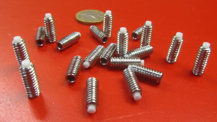 18-8 Stainless Steel Nylon Tip Set Screw 1/4-20 x .625 Thread Length 20 pcs
