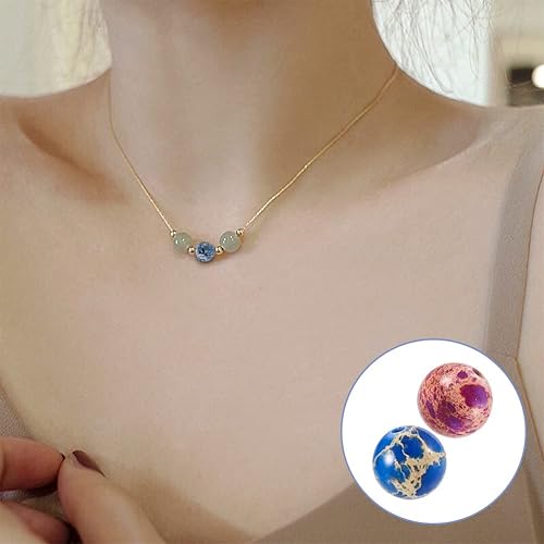 Miniatura 6 de Pandahall - 90 cuentas de jaspe imperial natural de 0.315 pulgadas (0.315 in), cuentas de piedras semipreciosas, 9 colores centrales, cuentas