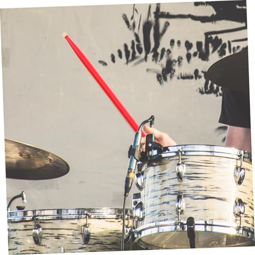 2 pares de baquetas de maple para percusión, color rojo, agarre suave antideslizante para batería miniatura 5
