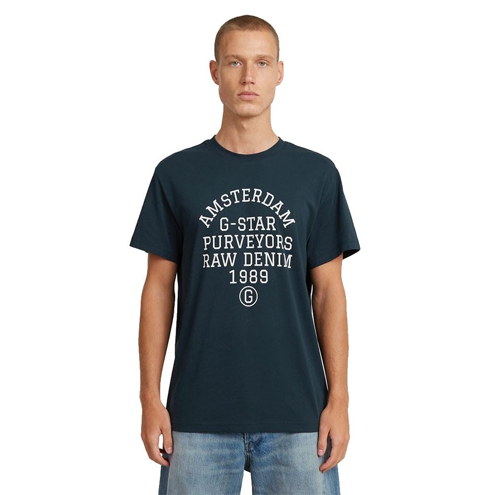 G-STAR Men's Purveyors Graphic T-Shirt, Blue (dk patriot blue D26856-C372-7160), M