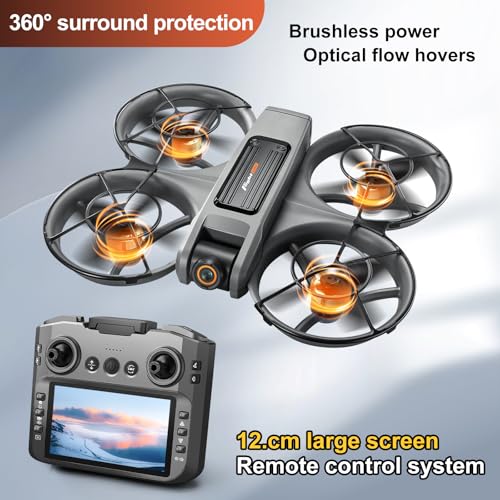 Drone with Camera for Adults, FPV HD Drones with LED Screen Controller with Brushless Motor Obstacle Avoidance Quadcopter S156 Mini Drones for Beginners, Stable Hover, One-Key Takeoff/Landing - Image 4