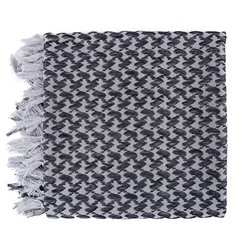 Lenço militar LIOOBO com gola árabe respirável e lenço palestina para viagens ao ar livre, Cinza, M