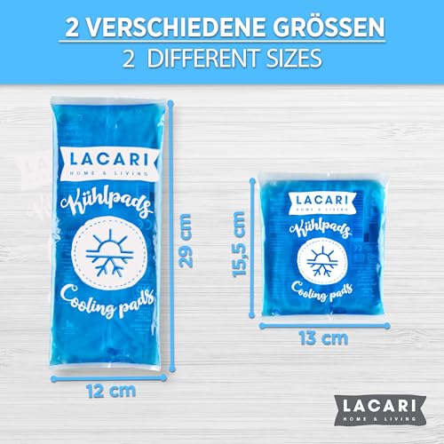 Kühlpads | 2x Kühlpack TÜV Geprüft & Made in Germany | Lacari Kalt Warm Kompresse | Kühlkissen & Coolpack in 2 Größen | Kühlkompresse für Erste Hilfe | Kühlpad und Kühlakku Gel | Kühlpads Gel